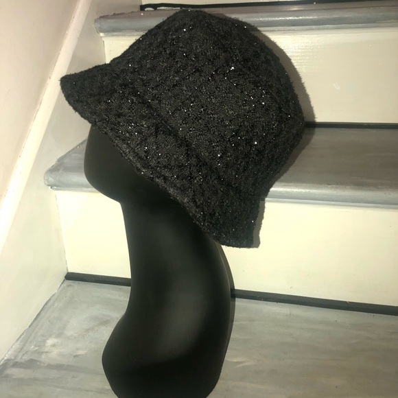August black sparkly bucket hat & Nine West Red sequin wool hat Vintage main image 8